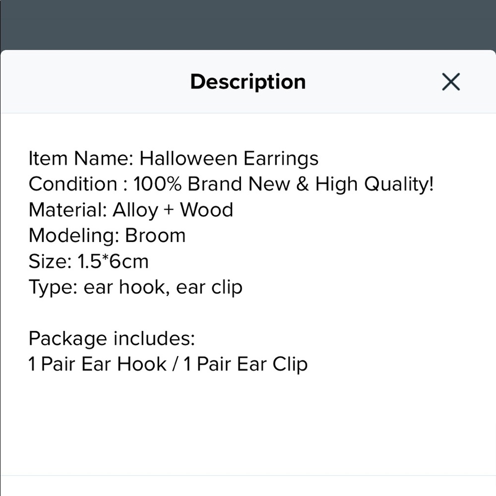 🎃 NWT NOVELTY BROOM EARRINGS - Picture 5 of 5